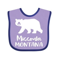 Inktastic Missoula, Montana White Bear Silhouette Boys or Girls Baby Bib