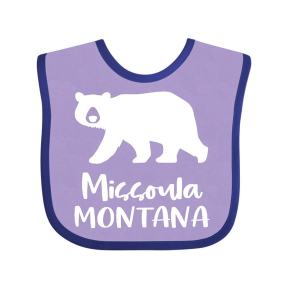 Inktastic Missoula, Montana White Bear Silhouette Boys or Girls Baby Bib