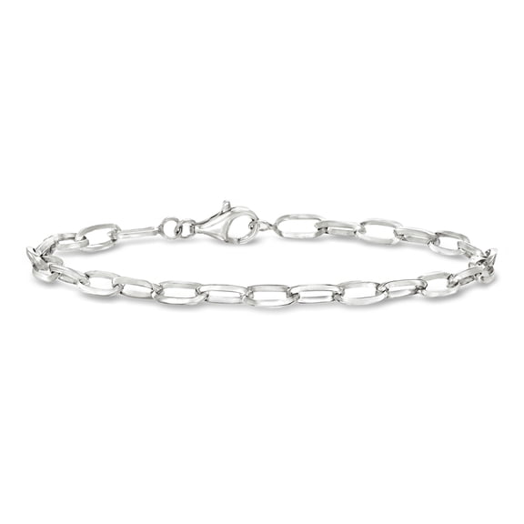Ross-Simons Solid Sterling Silver Paper Clip Link Bracelet, Women's, Adult