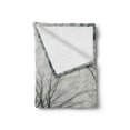 thumbnail image 2 of Nature Soft Flannel Fleece Blanket, Vertical Photo of Autumn Tree in Dark Haunted Foggy Mist Mysterious Forest Picture Print, Cozy Plush for Indoor and Outdoor Use, 70" x 90", Grey, by Ambesonne, 2 of 6