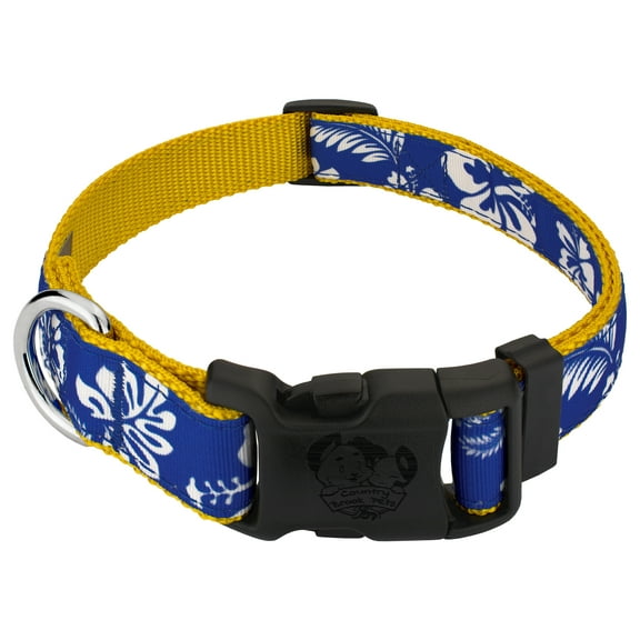 Country Brook Petz® Deluxe Royal Blue Hawaiian Ribbon Dog Collar, Extra Large