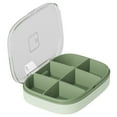 thumbnail image 1 of Justharion Anti-corrosion Pill Box Durability Exquisite Craft Sealing Compartments Air-tight Pill Case Green-6 Slots 1Set, 1 of 6