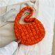 thumbnail image 3 of Bolso de hombro para mujer Bolso de mensajero en la nube Bolso sólidos casuales plisados ​​(Naranja), 3 of 5