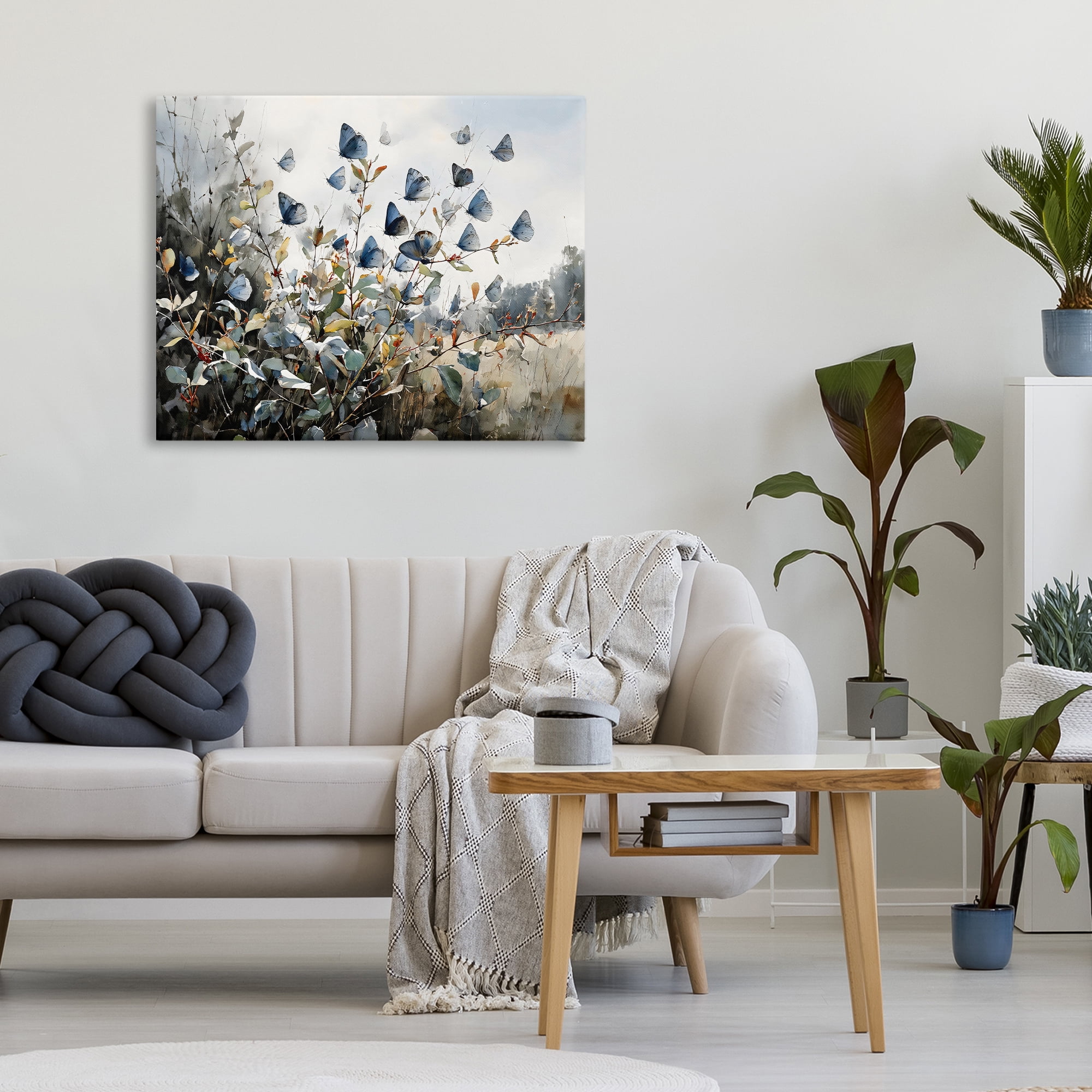 Stupell Industries Blue Butterflies Among Meadow Leaves Canvas Wall Art, design by Franklyn Gregory