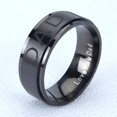 thumbnail image 1 of Men's Ring Creative Letter Carving Titanium Steel Jewelry Ring Simple Band, 1 of 1