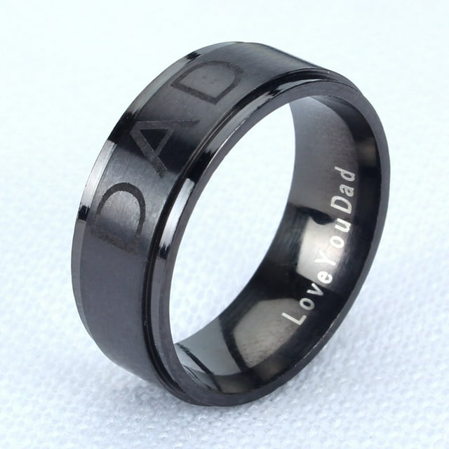 Bague pour Homme, Sculpture Créative de Lettres, Bague en Acier Titane, Bijou, Anneau Simple