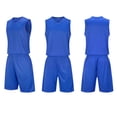 thumbnail image 2 of Kids Unisex Athletic Set 2-Piece Blue Tank Top & Shorts Outfit for Sports, Basketball, PE Class - Quick Dry Breathable Fabric, Loose Fit, Ages 6-12,Size 4-5T, 2 of 5