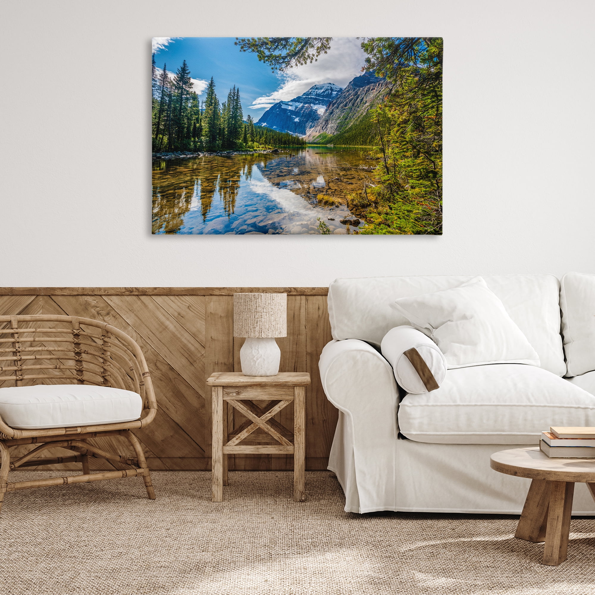 Stupell Industries Mountain Valley's Stream Landscape & Nature Photography Wrapped Canvas Art Print Wall Art, 45 x 30