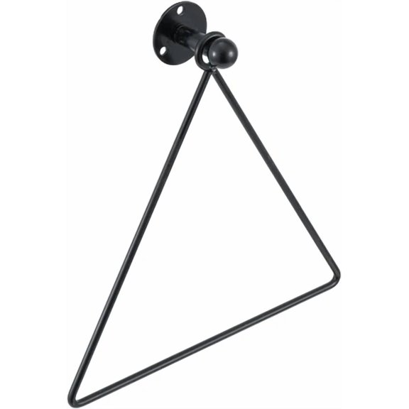 Modern Wall Mounted Triangle Metal Bathroom Kitchen Hand Towel Bar Rack, Black