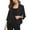 Black, variant on WXLWZYWL Open Front Blazer for Women 3/4 Sleeve Solid Color Draped Collar Ruffle Hem Work Office Blazer Cardigan Suit Jacket