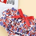 thumbnail image 6 of Baby Girl My First 4th of July Outfits Newborn Infant Short Sleeve American Flag Romper +Ruffle Shorts +Headband Set, 6 of 7