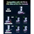 thumbnail image 3 of GAEKOL PS5/PS5 Pro/PS5 Slim Stand and Cooling Station, Controller Charging Station for PlayStation 5 Console, PS5 Stand Controller Charger for Disc & Digital with Cooling Fan, 3 of 8