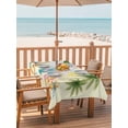 thumbnail image 2 of Outdoor Tablecloth with Umbrella Hole for Patio/Picnic/Party/Camping, Summer Surfboard Waterproof Table Cloth Rectangle Table Cover Washable, Tropical Palm Tree Coastal Swimming Ring (60"x 120"), 2 of 9