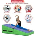 thumbnail image 5 of NiamVelo Incline Gymnastics Mat, Folding Tumbling Mats Gymnastics Cheese Wedge Skill Shape Mat with Non-Slip PVC Surface & Handles, Blue, 5 of 10