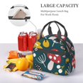 thumbnail image 7 of DouZhe Lunch Bags for Women and Men, Nature Forest Trees Mushroom Prints Reusable Portable Insulated Cooler Waterproof Lunch Tote Bag for Travel Work School Picnic, 7 of 7