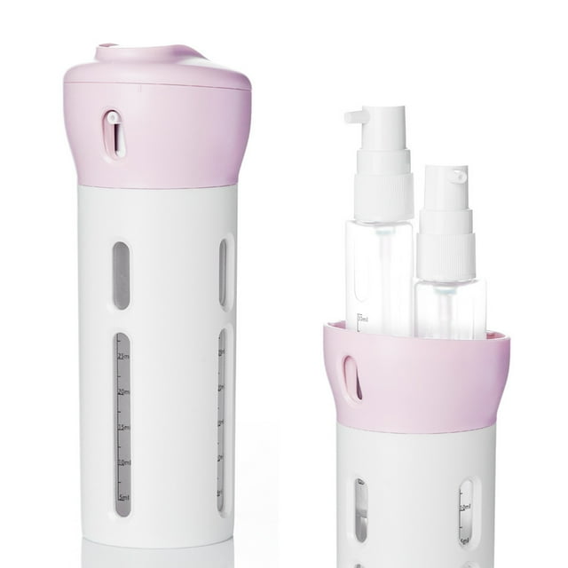 Juego de botellas de viaje 4 en 1, kit de contenedores vacíos a prueba de fugas para loción y champú