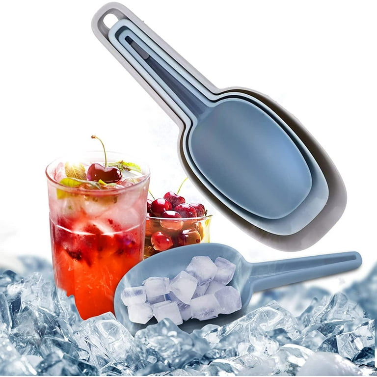  Set of 3 Scoopers for Containers, Multi Use Sturdy Ice Scoop  for Freezer, Plastic Small Scoops for Conisters, Flour, Sugar, Powder, Scoop  for Candy, Dry Goods, Dog Food, Bird Seed, Laundry