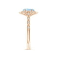 thumbnail image 3 of ANGARA Natural Oval Aquamarine Trillium Floral Shank Ring in 14K Rose Gold for Women (Size-7x5mm) | March Birthstone, Birthday, Anniversary, Jewelry Gift for Women | Natural Aquamarine Ring, 3 of 9