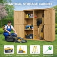 thumbnail image 5 of Outdoor Storage Cabinet with Adjustable Shelves, Aiho Wooden Outdoor Storage Shed with Lockable Double Doors for Backyard, Garden & Patio - Natural, 5 of 10