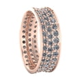 thumbnail image 3 of Natural 4CT Round Cut Diamond Concave 3Row Anniversary Wedding Eternity Band Ring 18k Gold G SI1, 3 of 3