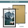 thumbnail image 4 of 24x36 Poster Frame Set of 2 with Plexiglass, Black Frames Display Picture 20x30 with Mat or 24 x 36 Without Mat, Photo Frames for Gallery Wall Mounting Horizontal and Vertical, 4 of 8