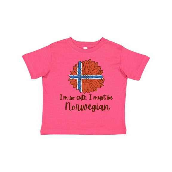 Inktastic I'm So Cute, I Must Be Norwegian Sunflower Boys or Girls Toddler T-Shirt