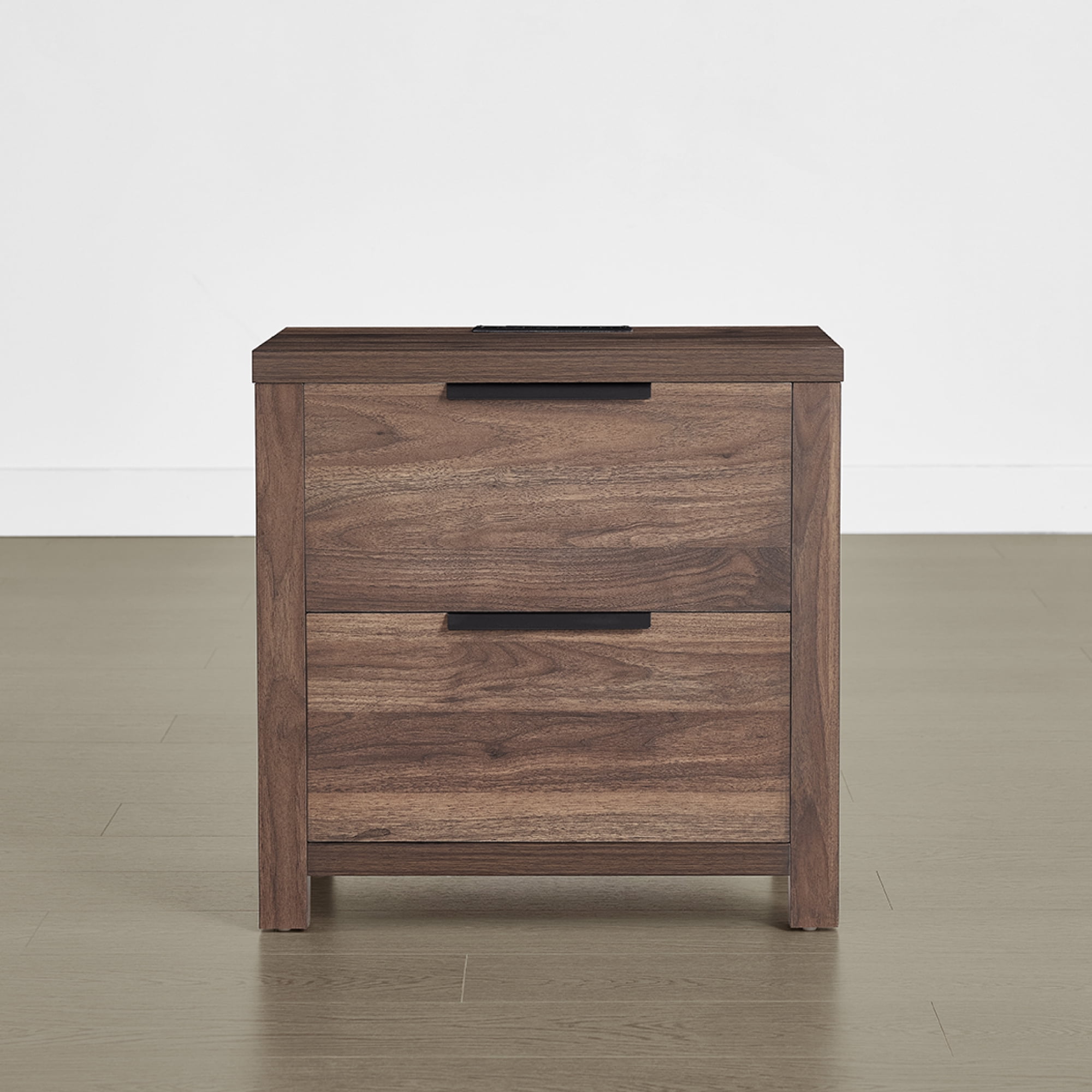 Spruce & Spring Farmhouse Nightstand with 2 Drawers, USB & Type-C Port and Power Outlets