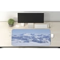thumbnail image 2 of Mountain Computer Mouse Pad, Snowy Summit of Alps over the Clouds Scenery at Winter Wilderness in the Nature, Rectangle Non-Slip Rubber Mousepad X-Large, 35" x 15", White Blue, by Ambesonne, 2 of 2