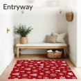 thumbnail image 3 of ODIKA 8'x10' Machine Washable Non-Slip Area Rug, Enchanted Snowfall Wonderland Decorative Pathway Accent High Traffic Rug with Pad, Red, 505531, 3 of 8