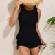 thumbnail image 1 of Tankini para mujer, bikini liso sin espalda, traje de baño de dos piezas con tiras, conjunto de ropa de playa, trajes de baño de 3 piezas para mujer, trajes de baño tankini para mujer, trajes de baño, 1 of 5