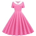 thumbnail image 2 of UPPADA Women's Classic Tea Dress Short Sleeve Swing Cocktail Party Dresses 1950s Retro Vintage Polka Dot 1950s Rockabilly Prom Midi Dress Only, 2 of 6