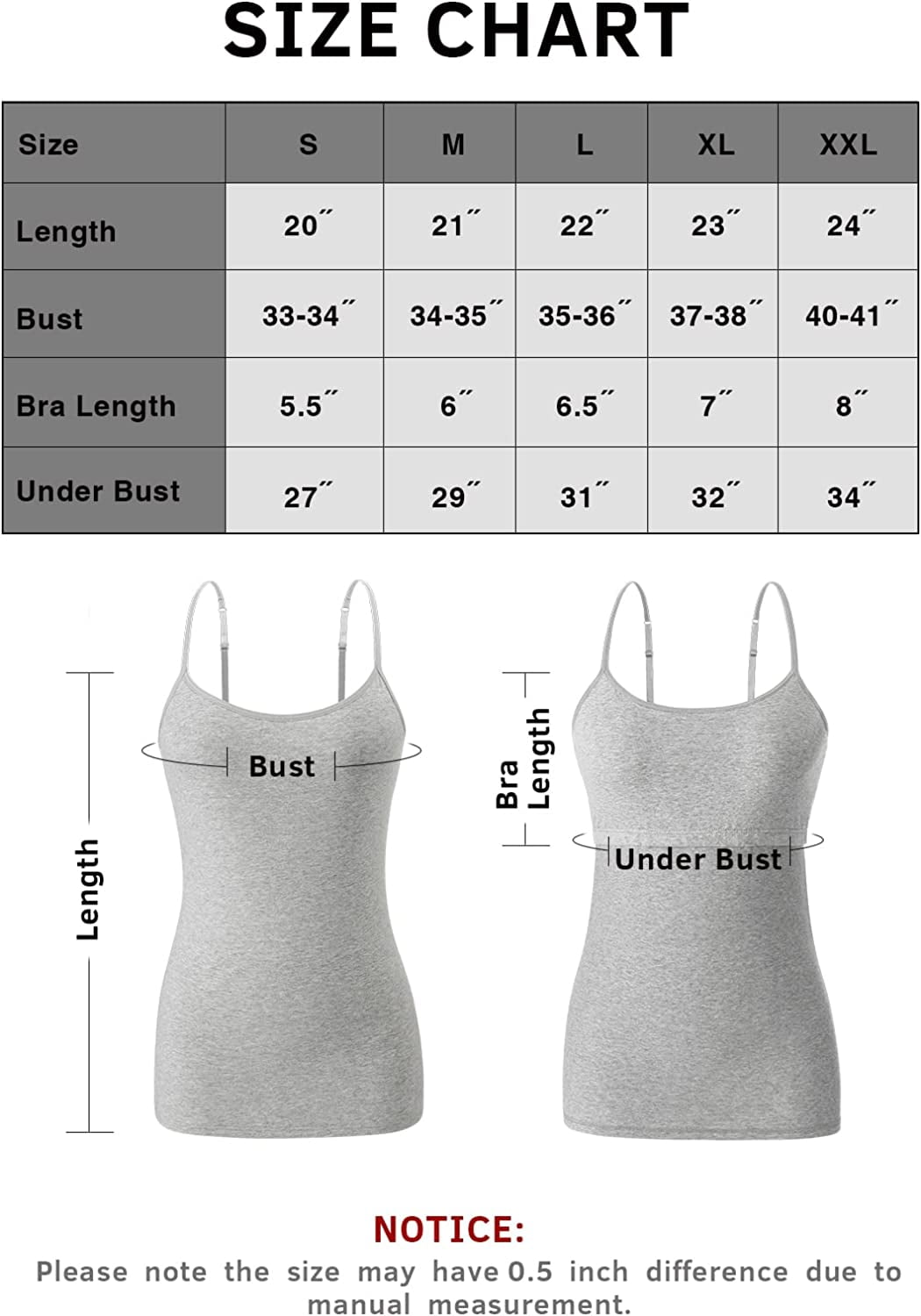 Vislivin Womens Tank Tops with Shelf Bra Racerback Tank Top Stretch  Undershirts 3 Packs : : Clothing, Shoes & Accessories
