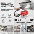 thumbnail image 3 of Portable Handheld Steam Cleaner 2500w Handheld High-Temperature Pressurized Steam Cleaner for Home Car Detailing Small Areas High Pressure Professional 1200ml Rapid Mop to Clean Walls - BLACK, 3 of 8