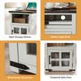 thumbnail image 7 of PieDle 24'' Squre End Table Set of 2,Modern Nightstand Sofa Table with Glass Door, Side Table for Living Room, Bedroom, White, 7 of 7