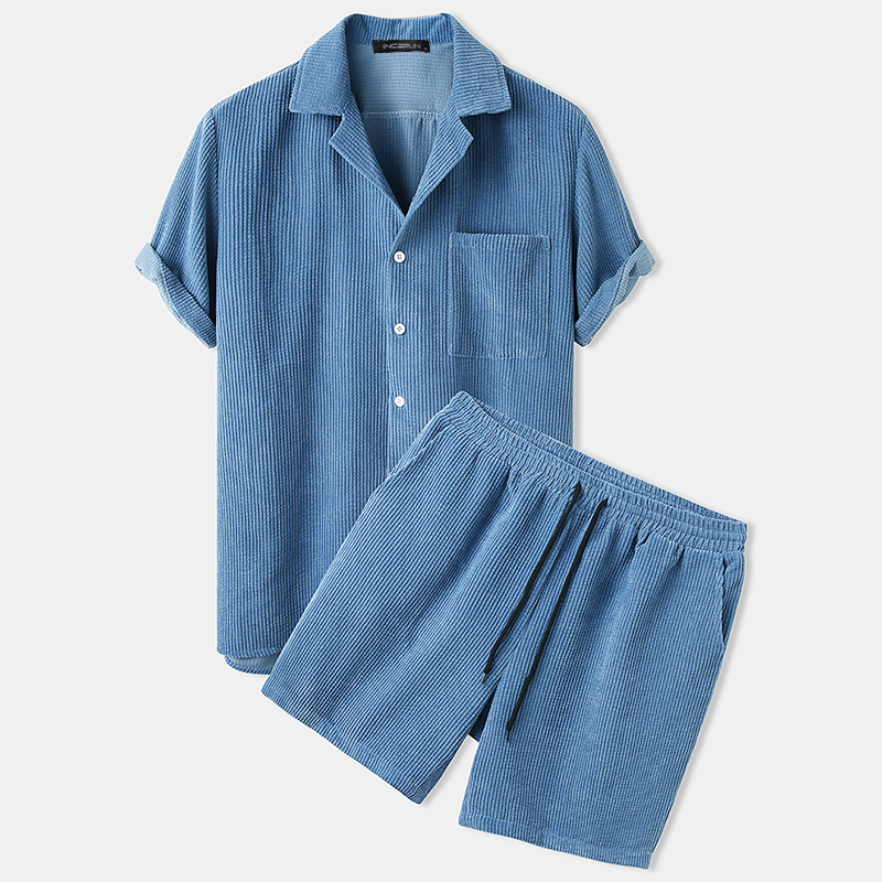 mens short sleeve corduroy shirt