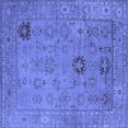 thumbnail image 1 of Ahgly Company Indoor Square Oriental Blue Industrial Area Rugs, 4' Square, 1 of 4