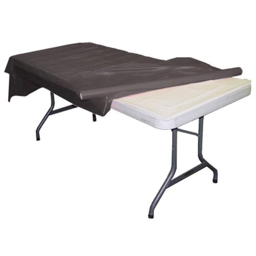 Exquisite 100 ft. x 40 in. Black Plastic Tablecloth Rolls Disposable Plastic Roll Table Cover