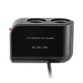 thumbnail image 2 of 2 Way Car Cigarette Lighter +LED Light Switch Auto Socket Splitter Charger USB 12V/24V vehicle lighter adapter, 2 of 8