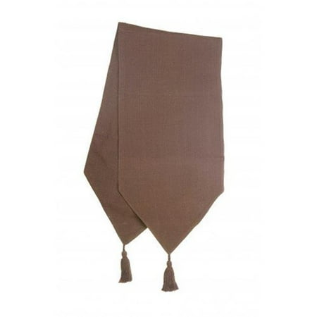 

13 x 72 in. Ribbed Table Runner with Tassels Chocolate