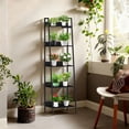 thumbnail image 3 of OUTONLIFE 5-Tier Black Corner Ladder Shelf - Freestanding Bookshelf, Storage Display Organizer for Home/Office, 3 of 9