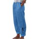 thumbnail image 1 of Pantalones Estampados de Bolsillo de Algodón Y Lino Sueltos Casuales de Verano Para Mujer Pantalones Odeerbi ODB-6, 1 of 4