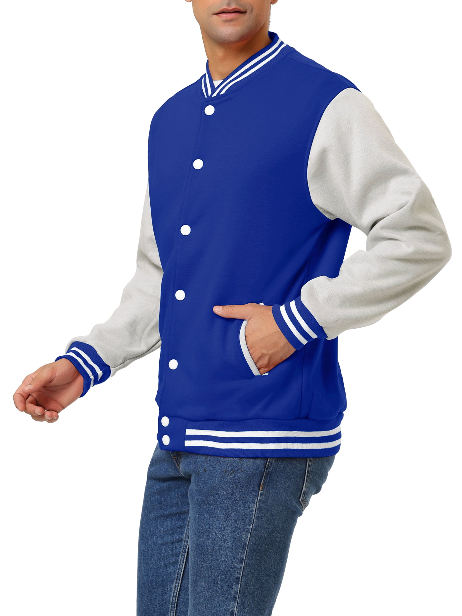 Bright Royal Blue and White Varsity Letterman Jacket