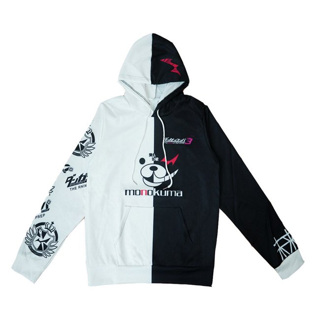 Danganronpa Monokuma Cosplay disfraz Unisex Sudadera con capucha Jersey chaqueta con capucha suéter diario abrigo Casual juego Anime abrigo5XXXL Deng Xun unisex