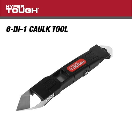 Hyper Tough 6-in-1 Caulk Tool, Caulk Strip Tube Tip Cutter, Universal