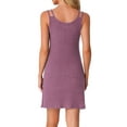 thumbnail image 3 of INSPIRE CHIC Women's Sleeveless Sleepwear Sleep Dress Ribbed Knit Night Shirt Chemise Nighties Nightgowns XS Dark Purple, 3 of 6