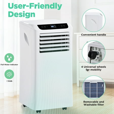 

CITYLE Portable Air Conditioner 8 000 BTU Compact Home AC Cooling Unit with Dehumidifier & Fan Modes Air Conditioner Portable for Room LED Display Remote Control Complete Window Mount Exhaust Kit