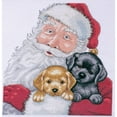 thumbnail image 2 of "Santa With Puppies Counted Cross Stitch Kit-13""X13"" 14 Count", 2 of 2