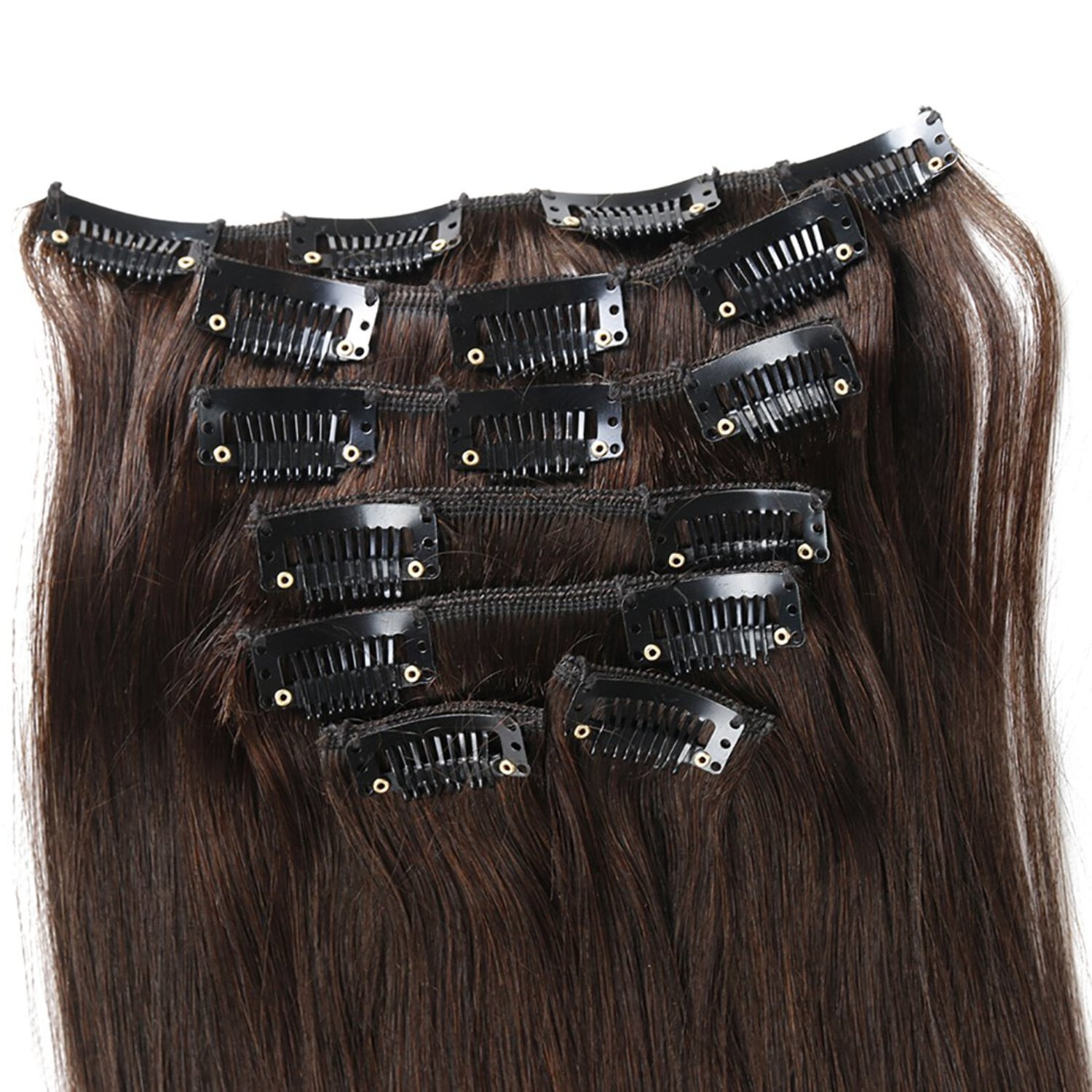 120 Gram 16“-22” Straight Clip in Human Hair Extensions Double Weft Straight clip in Brazilian Virgin Human Hair Full Head 7 Pieces/set
