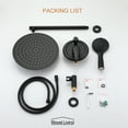 thumbnail image 7 of Boyel Living Shower System 12 inch Rain Shower Head Wall Mount Dual Shower Heads for Bathroom Handheld Rainfall Shower Faucet Set with Valve Included in Matte Black, 7 of 7