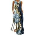 thumbnail image 1 of Robe Maxi pour Femmes Été Bohème Décontractée Sans Manches Longue Robe de Plage pour les Vacances, 1 of 5
